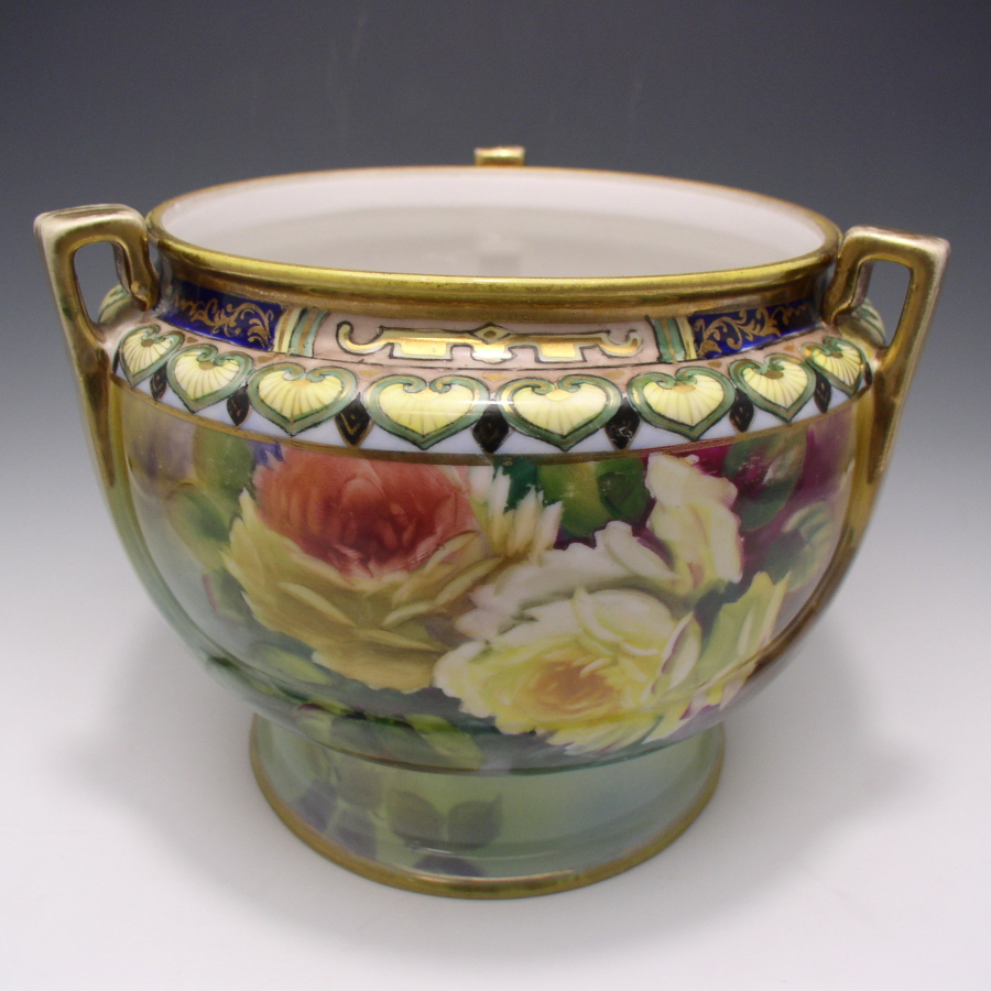 オールドノリタケ 薔薇文ファーナー