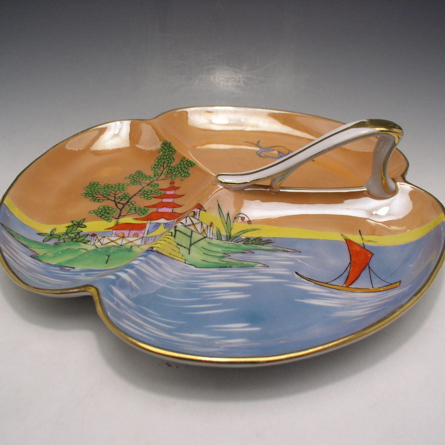 オールドノリタケ オリエンタル風景文サービングディッシュ