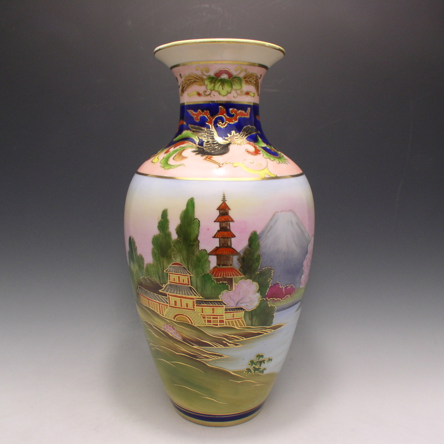 オールドノリタケ シノワズリー文様花瓶