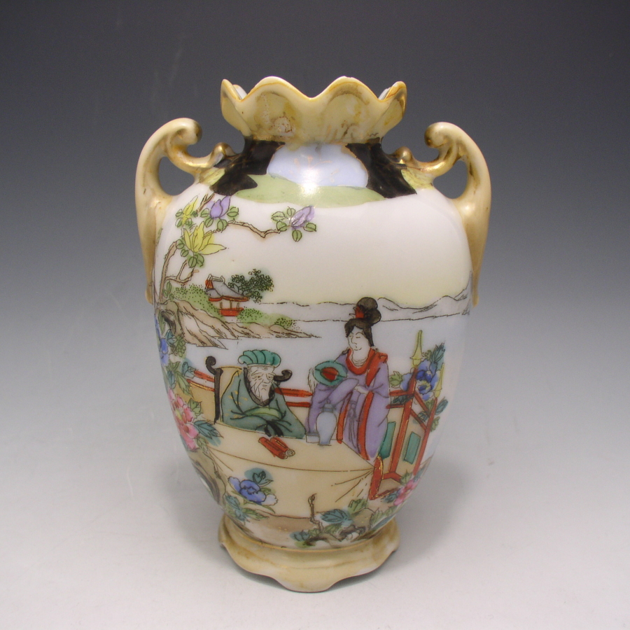 オールドノリタケ オリエンタル芸者文花瓶