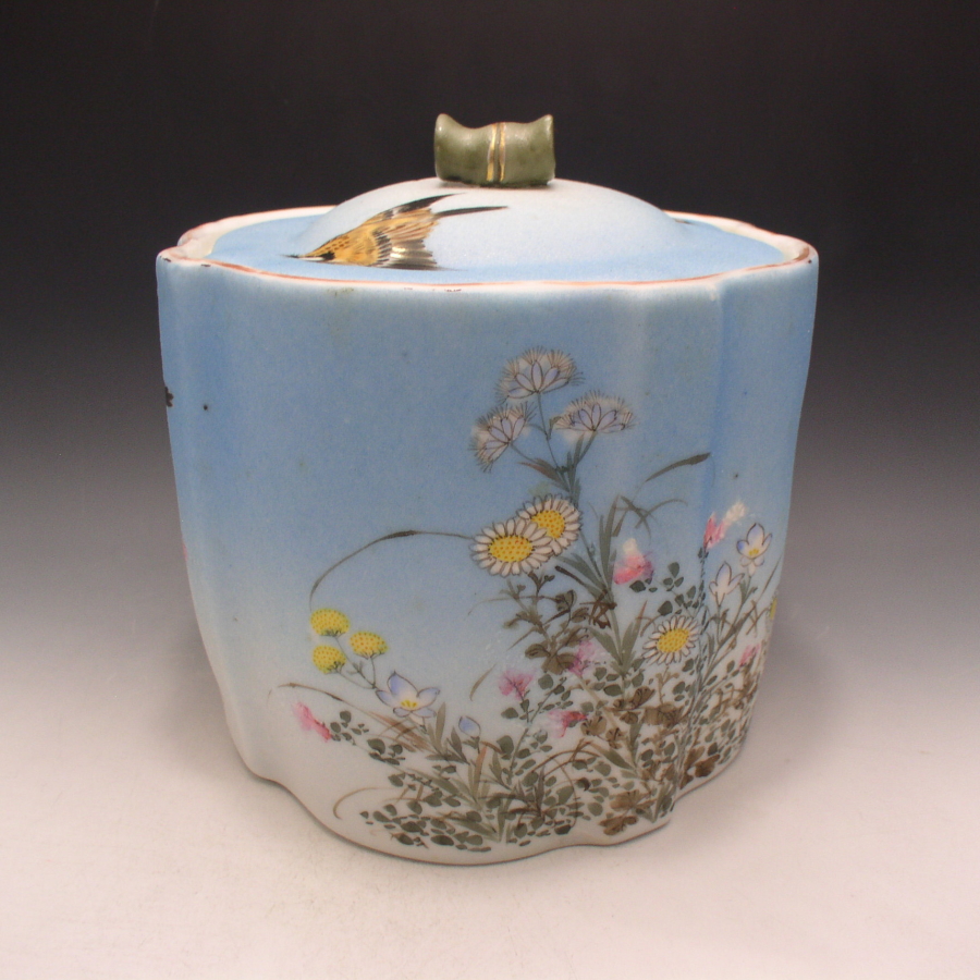 石目焼 鮫肌花鳥風月ビスケットジャー