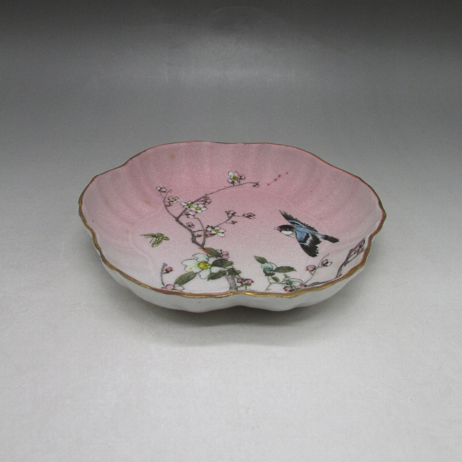 石目焼 鮫肌花鳥風月菓子器