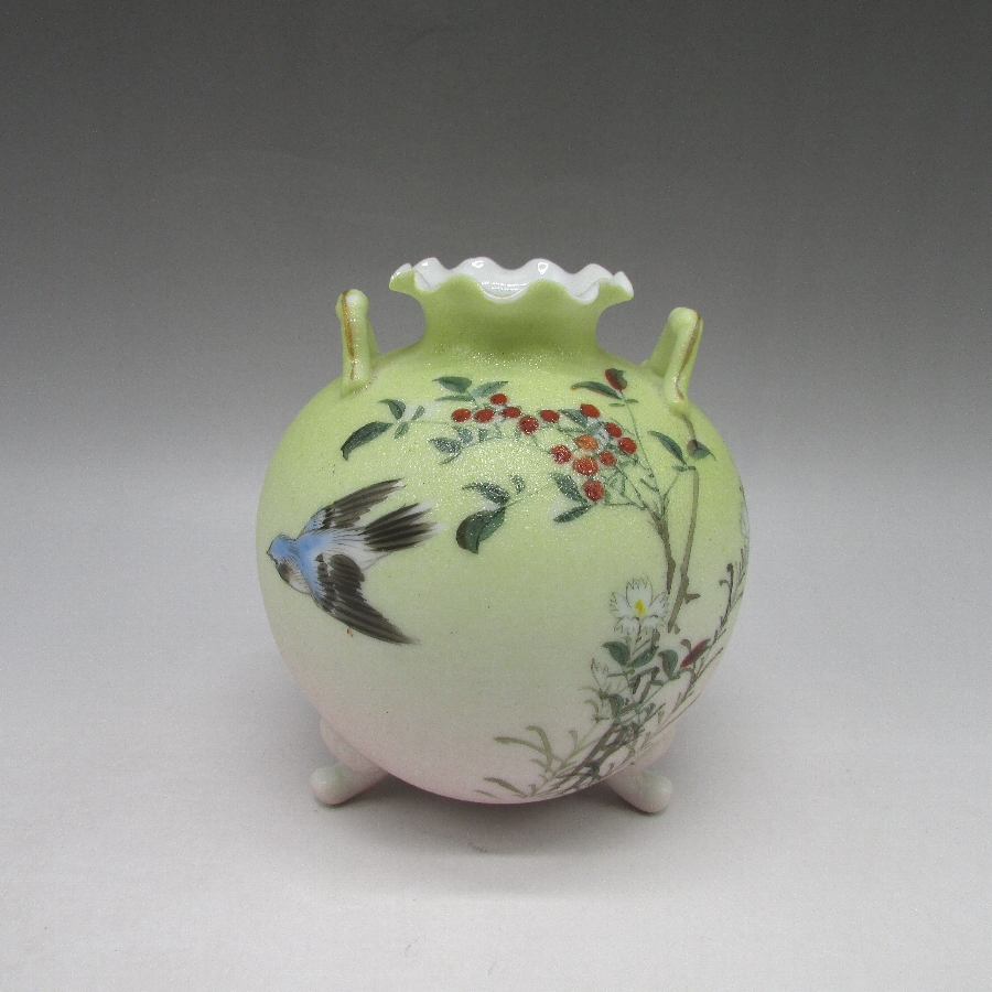 石目焼 鮫肌花鳥風月花瓶