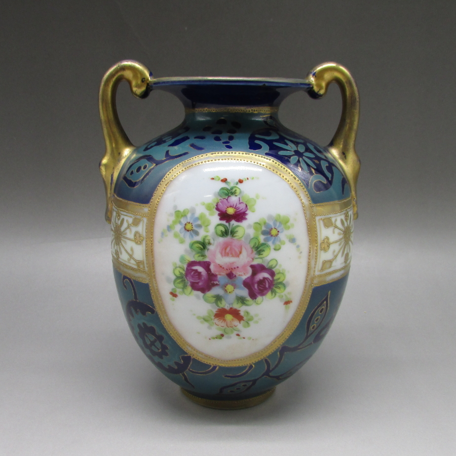 オールドノリタケ 金彩小薔薇文花瓶