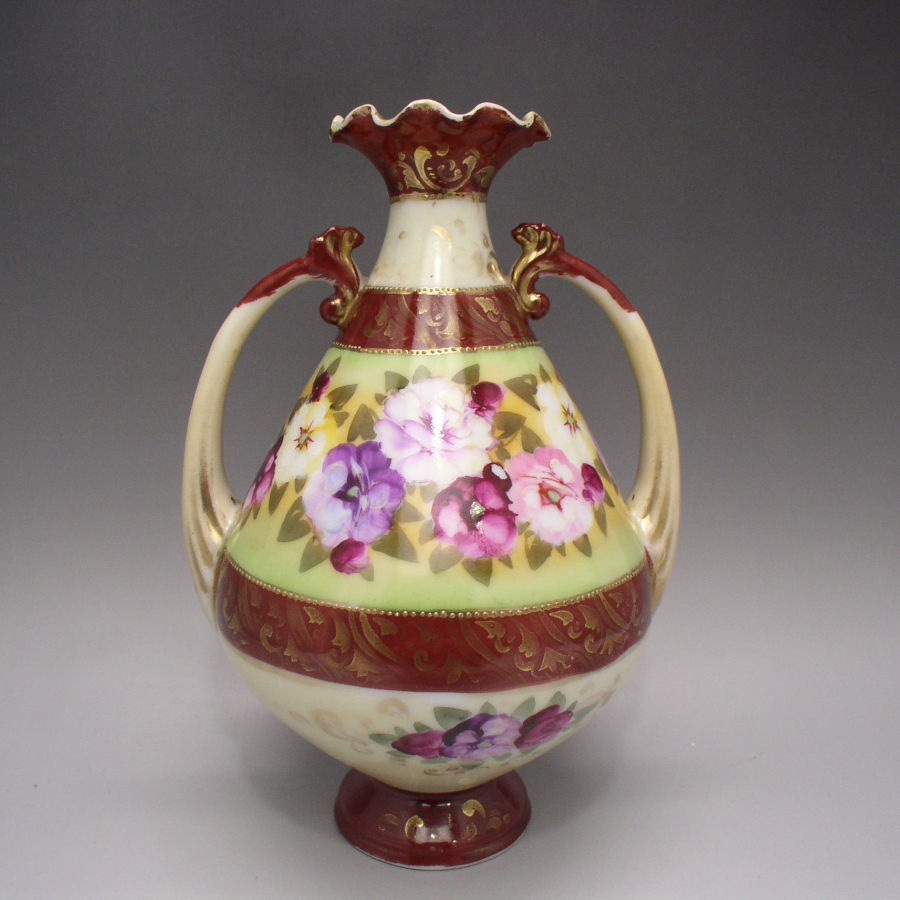 オールドノリタケ 金彩薔薇文花瓶