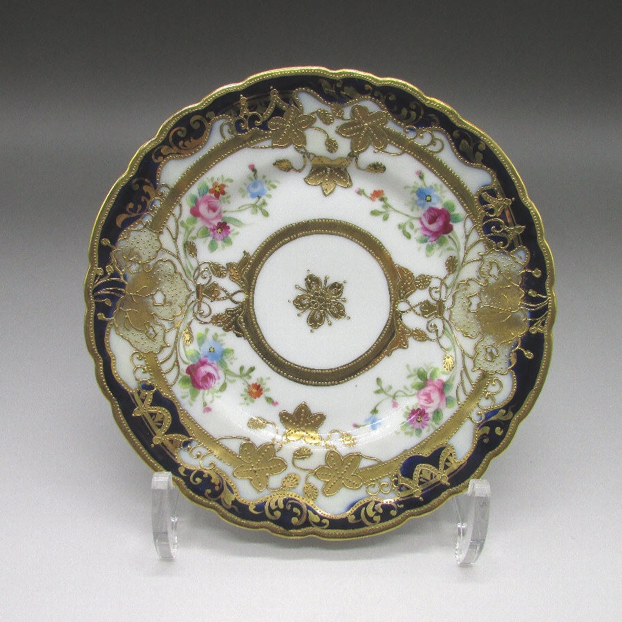 オールドノリタケ 金盛り薔薇文プレート