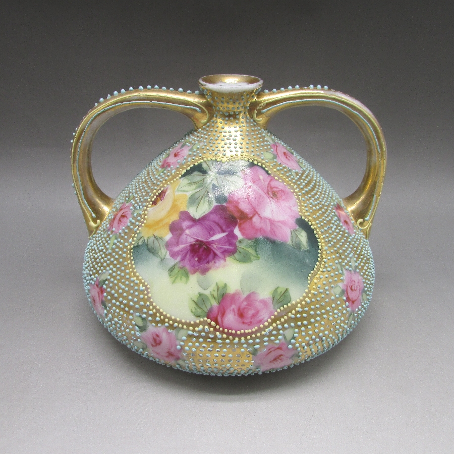 ロイヤルキンラン アクアビーディング薔薇文花瓶 u7176_01