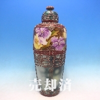 オールドノリタケ 盛り上げ薔薇文壷