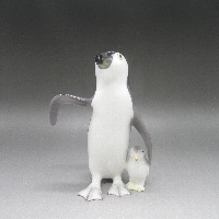 プレミアノリタケ ボーンチャイナペンギン親子の置物