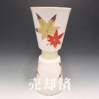 プレミアノリタケ ボーンチャイナ紅葉文花瓶