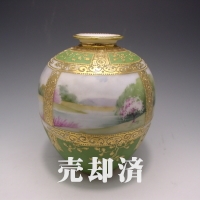 オールドノリタケ 金盛風景文花瓶