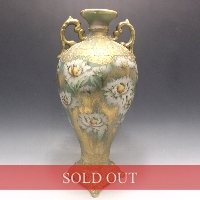 オールドノリタケ 金盛ぼかし草花文花瓶