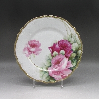 オールドノリタケ 花押サイン入り薔薇文皿