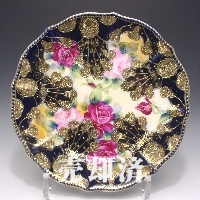 オールドノリタケ コバルト金盛花文プレート