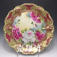 オールドノリタケ 金盛薔薇文プレート