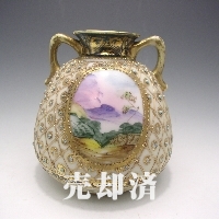 オールドノリタケ ジュール山岳風景花瓶