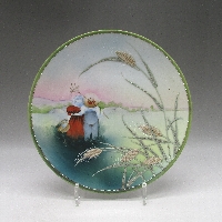 オールドノリタケ 稲穂盛上農夫婦文飾皿