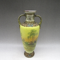 オールドノリタケ 盛上園風景文花瓶