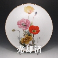 プレミアノリタケ o.nakajimaサイン入り芥子花文飾皿