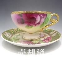 オールドノリタケ 金盛ジュール薔薇文カップ&ソーサー