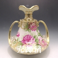 オールドノリタケ 薔薇文脚付花瓶