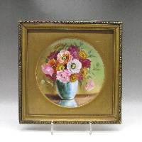 オールドノリタケ S.kurataサイン入り花文飾皿