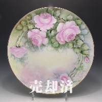 プレミアノリタケ 画工サイン入薔薇文プレート