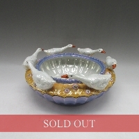 オールドノリタケ 鳥六体フィギュア付ボウル