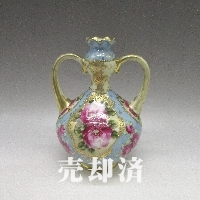 オールドノリタケ 金盛薔薇文把手付花瓶