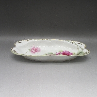 オールドノリタケ 花押サイン入薔薇文セロリディッシュ