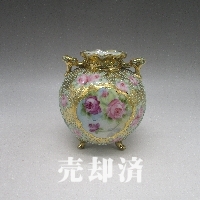 オールドノリタケ アクアビーディング薔薇文花瓶