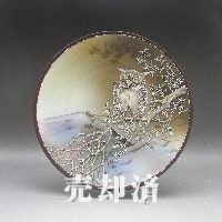 オールドノリタケ 梟盛り上げ飾皿