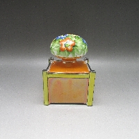 オールドノリタケ アールデコ花文摘み付インクポット