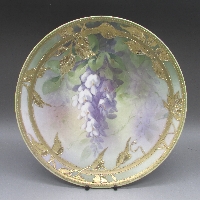 オールドノリタケ 金盛り藤花文飾皿
