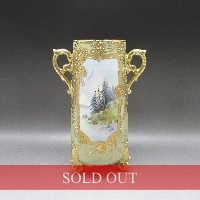 オールドノリタケ 金盛風景文花瓶