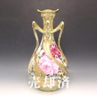 オールドノリタケ 金盛螺旋薔薇文花瓶