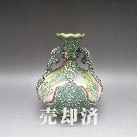 オールドノリタケ 盛上草花文花瓶