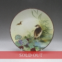 オールドノリタケ エナメル盛り鶉鳥文飾皿