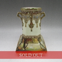 オールドノリタケ 金盛森林風景文花瓶