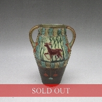 オールドノリタケ シルエット鹿文花瓶