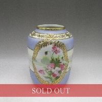 オールドノリタケ 金彩花風景文花瓶