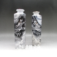 プレミアノリタケ ボーンチャイナ昇龍(ドラゴン)文花瓶一対