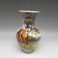 オールドノリタケ 夕焼風景文花瓶