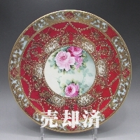 オールドノリタケ 金盛ジュール薔薇文プレート
