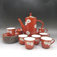 プレミアノリタケ 赤地菊文ティーセット
