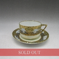 オールドノリタケ 金盛白鳥湖畔風景文カップ＆ソーサー