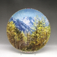 プレミアノリタケ T.Inoueサイン入風景文飾皿