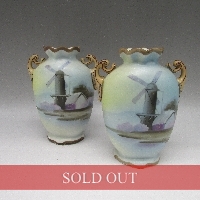 オールドノリタケ 風車風景文花瓶