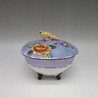 オールドノリタケ 小鳥フィギュア付ジュエリーボックス