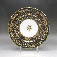 オールド・ニッポン コバルト金盛り唐草文皿